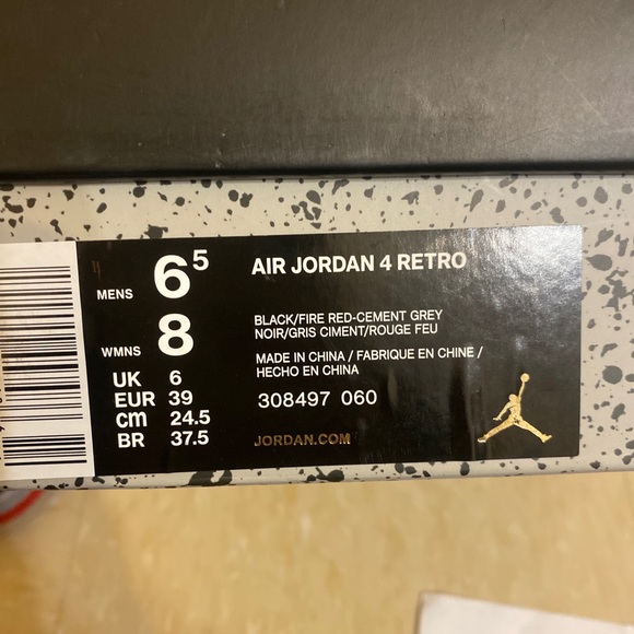 Brand new Bred Jordan 4s size 6.5